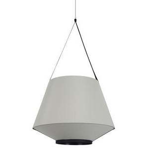 Pendelleuchte Carrie Medium textil grau / Ø 60 x H 109 cm - Leinen - Forestier - Grau