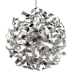 Pendelleuchte Curls 60 x 110 x 60cm Silber Material: Metall Metallart: Stahl Oberfläche Metall: Verchromt G9