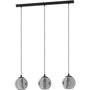 Pendelleuchte EGLO ARISCANI Lampen Gr. 3 flammig, Höhe: 110 cm, schwarz (schwarz, transparent) Pendelleuchten und Hängeleuchten