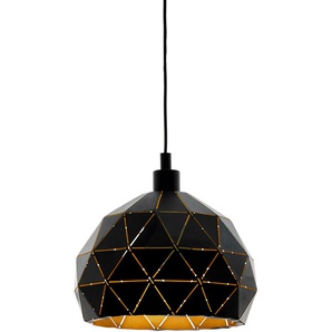 Pendelleuchte EGLO ROCCAFORTE Lampen Gr. 1 flammig, Ø 40 cm Höhe: 110 cm, goldfarben (schwarz, goldfarben) Pendelleuchten und Hängeleuchten