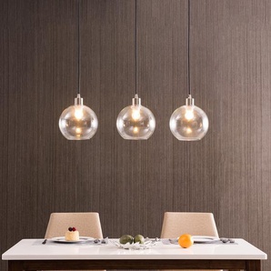 Pendelleuchte Elven 70 x 150 x 20cm Silber Hauptmaterial: Glas Sekundärmaterial: Eisen, vernickelt & gebürstet E27