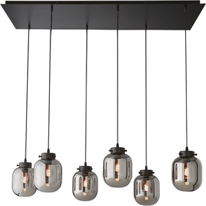 Pendelleuchte FISCHER & HONSEL Regi Lampen Gr. 6 flammig, braun (sand schwarz) Pendelleuchten und Hängeleuchten