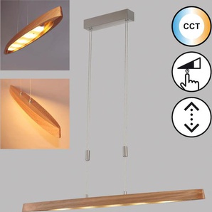 Pendelleuchte FISCHER & HONSEL Shine-Wood Lampen Gr. 5 flammig, grau (nickelfarben) LED Hängeleuchten und Pendelleuchten