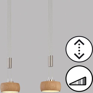 Pendelleuchte FISCHER & HONSEL Shine-Wood Lampen grau (nickelfarben) LED Hängeleuchten und Pendelleuchten made in Germany, langlebige