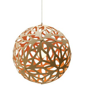 Pendelleuchte Floral orange holz natur Ø 60 cm - Zweifarbig - Exklusiv - David Trubridge - Holz natur