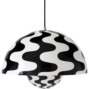 Pendelleuchte FlowerPot Big VP2 metall weiß schwarz / Ø 50 cm - By Verner Panton, 1968 - &tradition - Schwarz