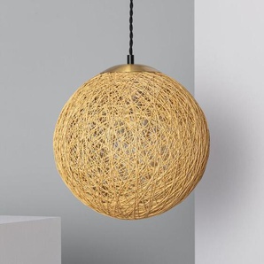 Pendelleuchte Geflochtenes Papier Ilargia Gold