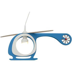 Pendelleuchte Hubschrauber Holz blau  weiß   ¦ mehrfarbig ¦ Maße (cm): B: 60 H: 25