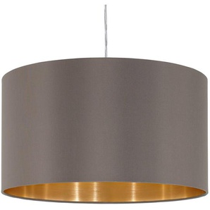 Pendelleuchte I Ø 38cm Braun/Cubanit Mischgewebe E27