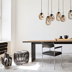 Pendelleuchte Lava II 130 x 165 x 35cm Gold/Schwarz/Gold Stahl, pulverbeschichtet Glas E27