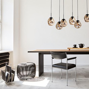 Pendelleuchte Lava IV 130 x 165 x 35cm Gold/Schwarz/Gold Stahl, pulverbeschichtet Glas E27