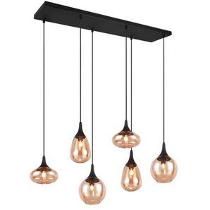Pendelleuchte Lumina, amber, 6-flammig, inkl. Höhenverstellung