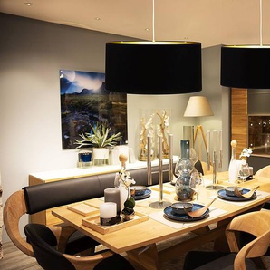 Pendelleuchte Midas III Ø 55cm Schwarz Baumwollstoff E27