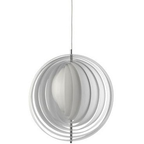 Pendelleuchte Moon metall weiß Hängelampe / Ø 34 cm - Panton 1960 - Verpan - Weiß