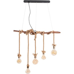 Pendelleuchte NÄVE Rope Lampen Gr. 5 flammig, Höhe: 210 cm, beige (natur) Pendelleuchten und Hängeleuchten