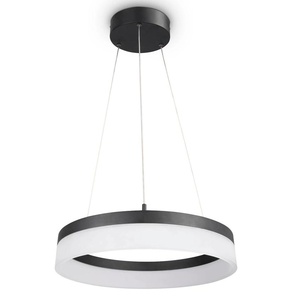 Pendelleuchte PACO HOME ELLA Lampen Gr. Ø 40 cm Höhe: 8,4 cm, schwarz (schwarz, weiß) LED Hängeleuchten und Pendelleuchten