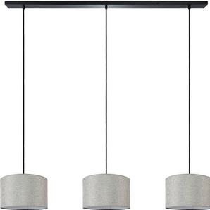 Pendelleuchte PACO HOME HUGO CANVAS UNI COLOR Lampen Gr. Ø 28 cm Höhe: 16 cm, grau (grau schwarz) Pendelleuchten und Hängeleuchten