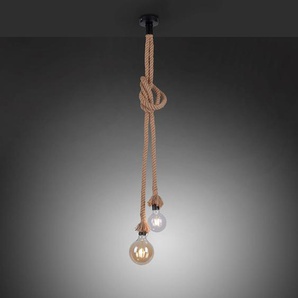 Pendelleuchte Rope II 10 x 120 x 10cm Schwarz Material: Naturfaser E27