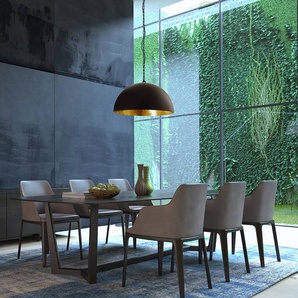 Pendelleuchte Semicirkel I Ø 50cm Schwarz Material: Metall Metallart: Eisen Oberfläche Metall: Lackiert E27