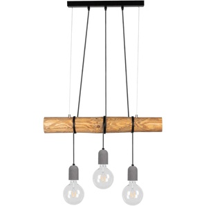 Pendelleuchte SPOT LIGHT TRABO CONCRETE Lampen Gr. 3 flammig, Höhe: 140 cm, grau (holzfarben, betongrau, schwarz) Pendelleuchten und Hängeleuchten