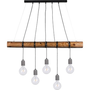 Pendelleuchte SPOT LIGHT TRABO CONCRETE Lampen Gr. Höhe: 140 cm, grau (holzfarben, betongrau, schwarz) Pendelleuchten und Hängeleuchten