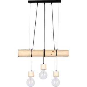 Pendelleuchte SPOT LIGHT TRABO PINO Lampen Gr. 3 flammig, Ø 8 cm Höhe: 140 cm, braun (holzfarben, schwarz) Pendelleuchten und Hängeleuchten