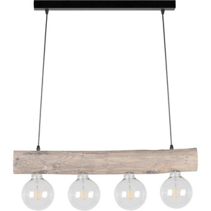 Pendelleuchte SPOT LIGHT TRABO SIMPLE Lampen Gr. 4 flammig, Ø 10 cm Höhe: 110 cm, schwarz (holzfarben, schwarz, grau) Pendelleuchten und Hängeleuchten