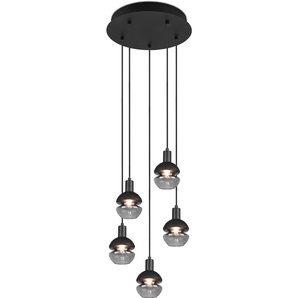 Pendelleuchte TRIO LEUCHTEN Mela Lampen Gr. Ø 34,4 cm Höhe: 150,0 cm, schwarz (schwarz matt) Pendelleuchten und Hängeleuchten