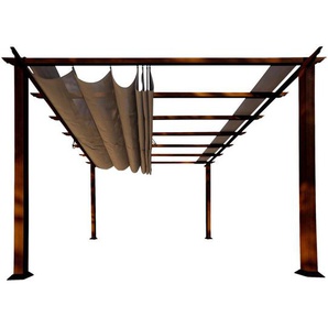 Pergola, Metall, 350x235x350 cm, Sonnen- & Sichtschutz, Pavillons