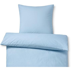Perkal-Bettwäsche, blau, Normalgröße