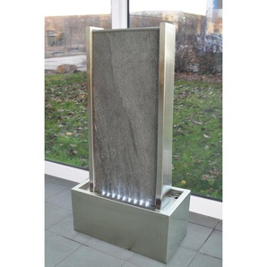 Perspections Zimmerbrunnen »kÖhko® Wasserwand Ca. 78 Cm Kombination Aus Naturstein Und Edelstahl Wasserfall Mit Led-beleuchtung«