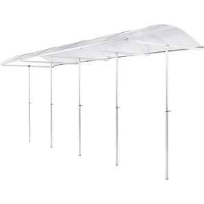 Pflanzenschutzdach BECKMANN Modell 1 Gewächshäuser Gr. B/T: 112 cm x 400 cm, silberfarben Pflanzenschutz höhenverstellbar 80-180 cm