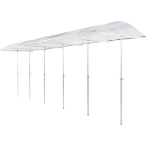 Pflanzenschutzdach BECKMANN Modell 1 Gewächshäuser Gr. B/T: 112 cm x 500 cm, silberfarben Pflanzenschutz höhenverstellbar 80-180 cm