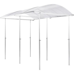 Pflanzenschutzdach BECKMANN Modell 2 Gewächshäuser Gr. B/T: 150 cm x 200 cm, silberfarben Pflanzenschutz höhenverstellbar 80-180 cm