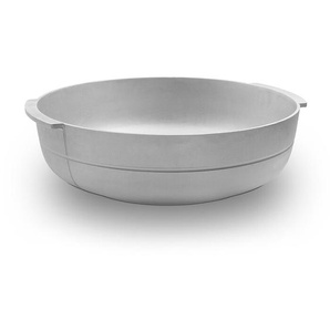 Pflanzgefäß Nr. 3, wide Linea Korbo Aluminium silberfarben grau, Designer Monica Förster, 20 cm