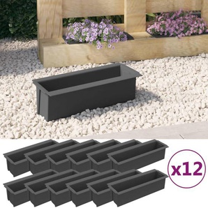 Pflanzkasten für Europaletten 12 Stk. Grau 36x13,5x9,5 cm PP