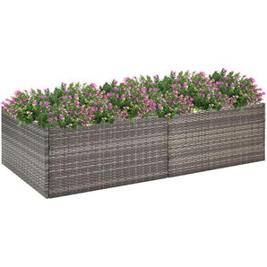 Pflanzkübel Grau 157x80x40 cm Poly Rattan