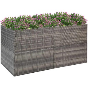Pflanzkübel Grau 157x80x80 cm Poly Rattan