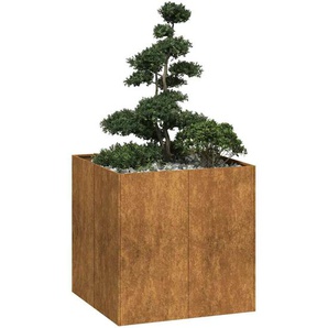 Pflanzkübel Rostig 80x80x80 cm Wetterfester Stahl