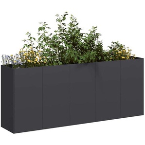 Pflanzkübel Schwarz 200x40x80 cm Kaltgewalzter Stahl