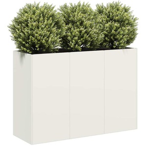 Pflanzkübel Weiß 120x40x80 cm Kaltgewalzter Stahl