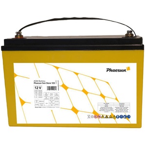 PHAESUN Solar-Akkus AGM Sun Store 125 Akkumulatoren Gr. 12 V 126000 mAh, gelb (gelb, schwarz) Solartechnik