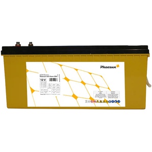 PHAESUN Solar-Akkus AGM Sun Store 250 Akkumulatoren Gr. 12 V 254000 mAh, gelb (gelb, schwarz) Solartechnik