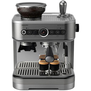PHILIPS Espressomaschine PSA3218/01 Barista Brew, halbautomatisch, mit 250-g-Bohnenbehälter, silber, 2 Tasse(n), Kaffeemaschinen, Siebträger und Milchkanne aus Edelstahl, Silber