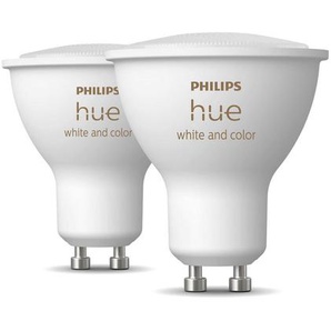 Philips HUE Led-Leuchtmittel White an Color, Weiß, Kunststoff, Gu10, G, 5,7 W, 5.8 cm, Lampen & Leuchten, Innenbeleuchtung, Smart Lights, Smarte Glühbirnen