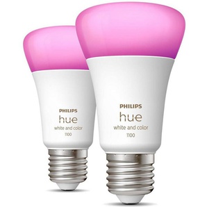 Philips Hue LED-Leuchtmittel White & Col. Amb. E27 Doppelpack 2x800lm 75W, E27, 1 St., Farbwechsler, Warmweiß