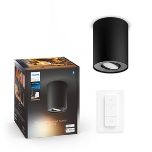 Philips Hue Pillar Single Spotlight - Black - With Dimmer Switch