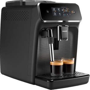 PHILIPS Kaffeevollautomat 2200 Serie EP2220/10 Pannarello Kaffeevollautomaten für 2 Kaffeespezialitäten und anpassbarer Aromastärke, mattschwarz schwarz (matt, schwarz, silber, lackierte arena) Kaffeevollautomat