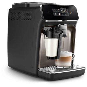PHILIPS Kaffeevollautomat EP2336/40 2300 Series, schwarz (schwarz verchromt), B:24,6cm H:43,3cm T:37,1cm, Kaffeevollautomaten, 4 Kaffeespezialitäten, mit LatteGo-Milchsystem, Schwarz verchromt