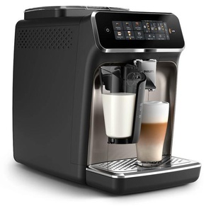 PHILIPS Kaffeevollautomat EP3347/90 3300 Series Kaffeevollautomaten 6 Kaffeespezialitäten, mit LatteGo-Milchsystem, Schwarz verchromt schwarz (schwarz verchromt) Kaffeevollautomat Bestseller